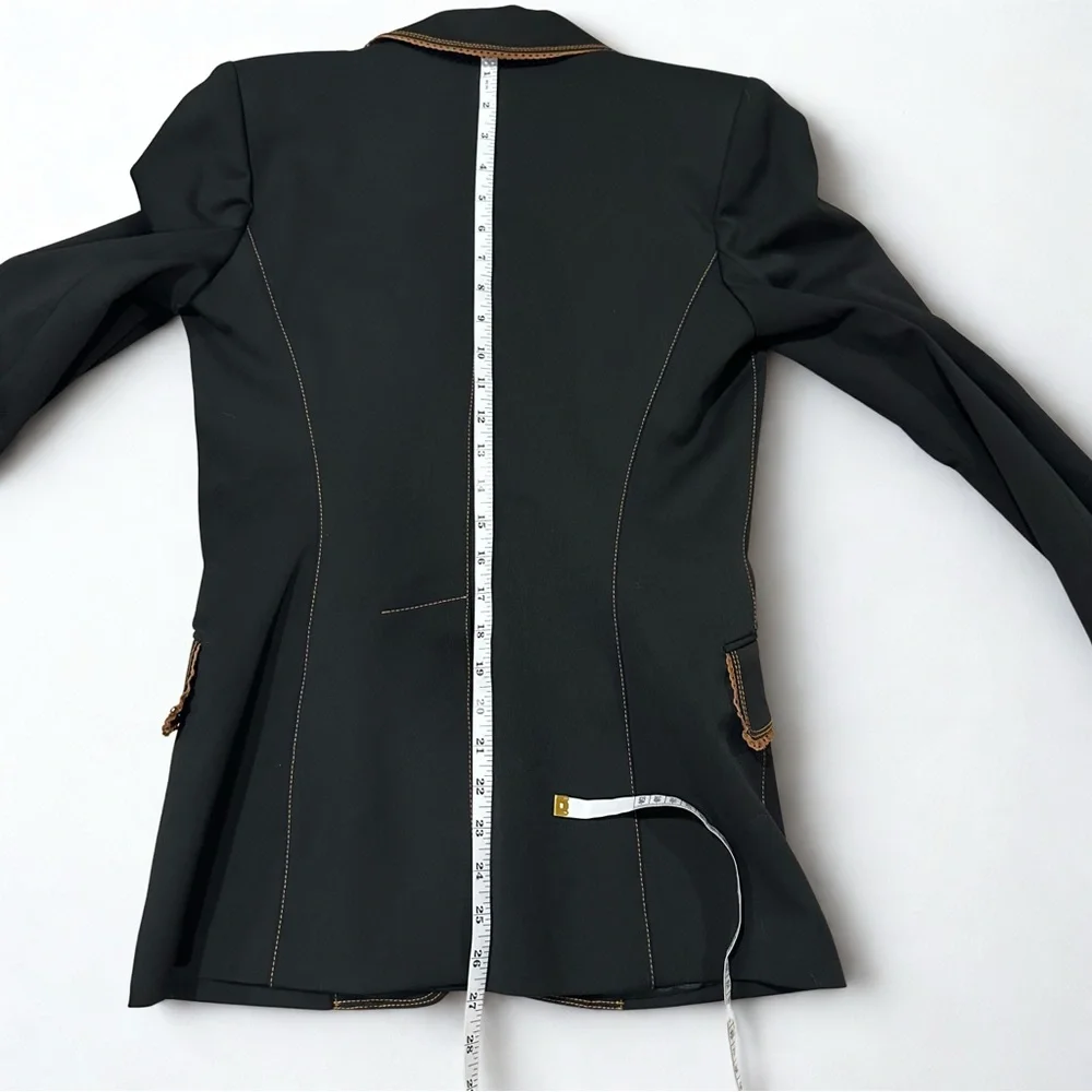 Vintage Tailored Black Blazer Size S Made in France French Chic Quiet Luxury EUC - Picture 10 of 10